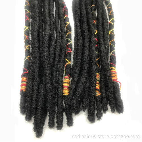 factoryBlack Straight Synthetic Crochet Braid hair,pre braided Gold Accent Crochet Bae Locs Braid 18 inch 10 strands 90g